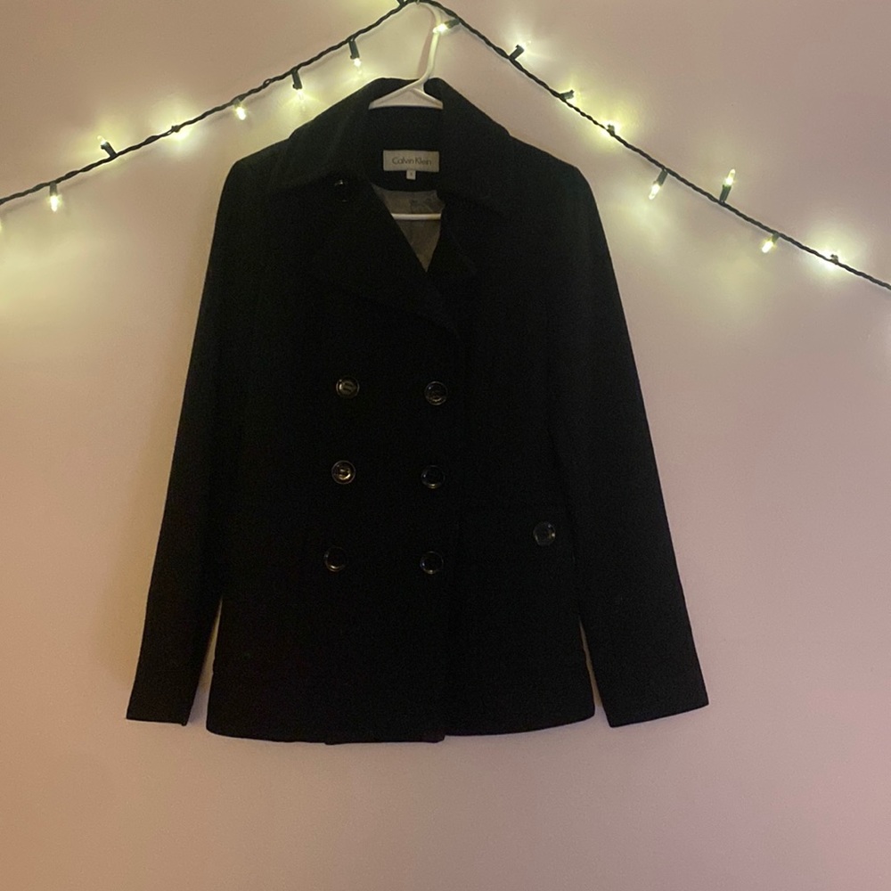 Black Calvin Klein size 4 Pea coat. Lightly used.